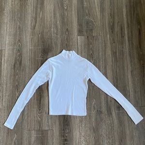 Brandy Melville White Ribbed Turtle Neck